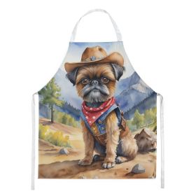 Brussels Griffon Cowboy Welcome Apron Cooking Kitchen Server Baking Crafts Gardening for Adult Women Men, Unisex, Large, Multicolor