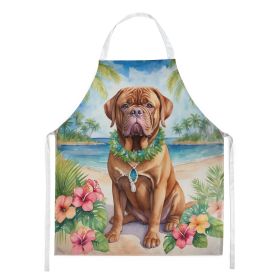 Dogue de Bordeaux Luau Apron Cooking Kitchen Server Baking Crafts Gardening for Adult Women Men, Unisex, Large, Multicolor