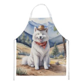Samoyed Cowboy Welcome Apron Cooking Kitchen Server Baking Crafts Gardening for Adult Women Men, Unisex, Large, Multicolor