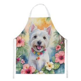 Westie Luau Apron Cooking Kitchen Server Baking Crafts Gardening for Adult Women Men, Unisex, Large, Multicolor