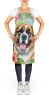 Saint Bernard Luau Apron Cooking Kitchen Server Baking Crafts Gardening for Adult Women Men, Unisex, Large, Multicolor