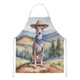 Italian Greyhound Cowboy Welcome Apron Cooking Kitchen Server Baking Crafts Gardening for Adult Women Men, Unisex, Large, Multicolor