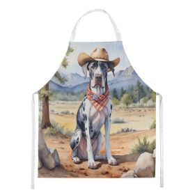 Great Dane Cowboy Welcome Apron Cooking Kitchen Server Baking Crafts Gardening for Adult Women Men, Unisex, Large, Multicolor