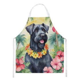 Giant Schnauzer Luau Apron Cooking Kitchen Server Baking Crafts Gardening for Adult Women Men, Unisex, Large, Multicolor