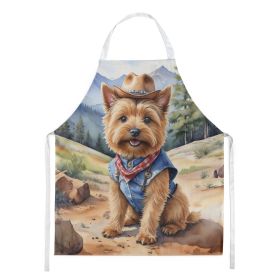 Norwich Terrier Cowboy Welcome Apron Cooking Kitchen Server Baking Crafts Gardening for Adult Women Men, Unisex, Large, Multicolor
