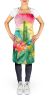Arizona Saguaro Cactus Blossom in Watercolor Apron Cooking Kitchen Server Baking Crafts Gardening for Adult Women Men, Unisex, Large, Multicolor